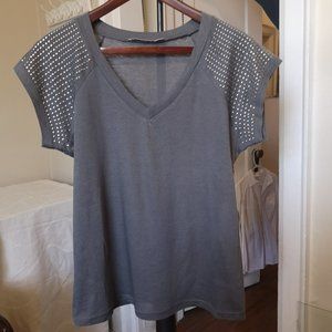 3/$20 Kookai taupe (gray/brown) short sleeve top